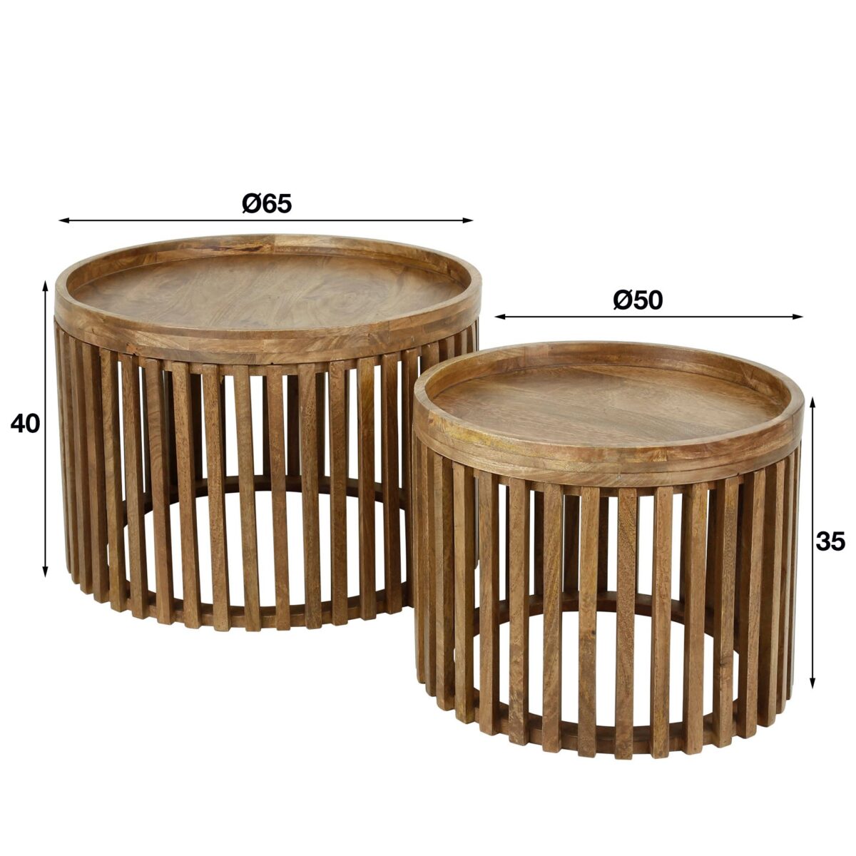 Table basse Set tweak Ø65/Ø50 / Solid Mango (Sand Color) – Image 6