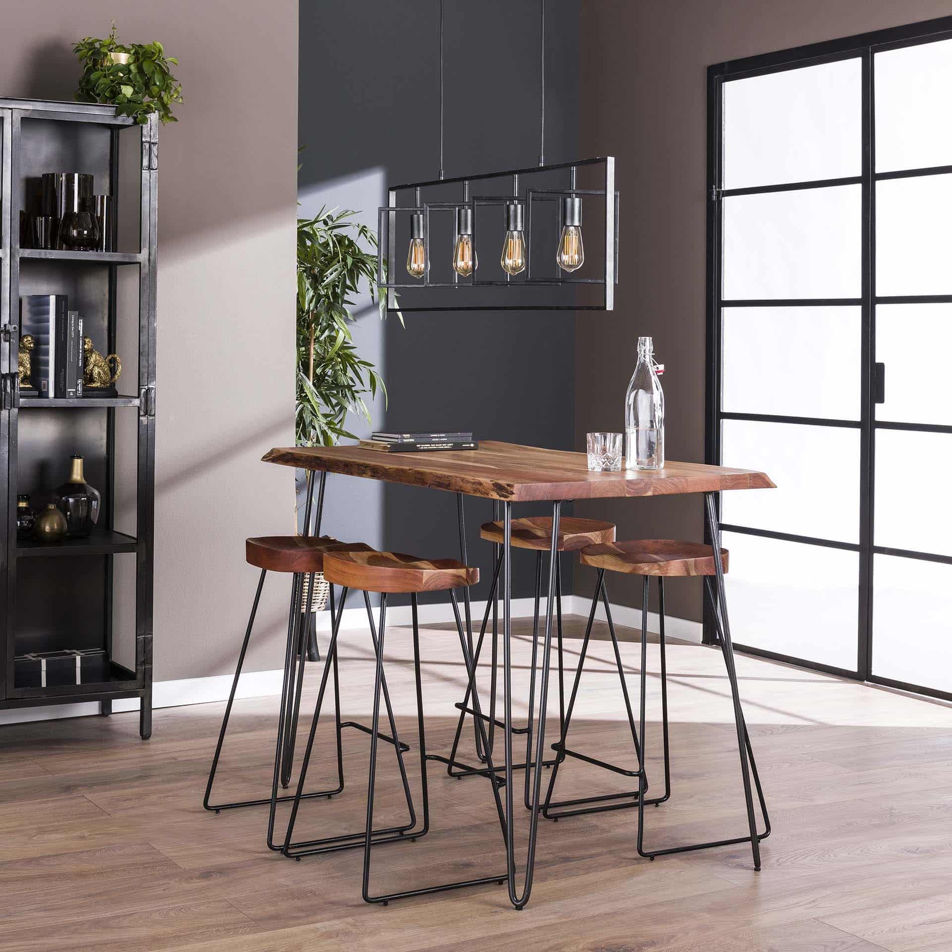 Table de bar Edge 130 / Acacia naturel massif – Image 2