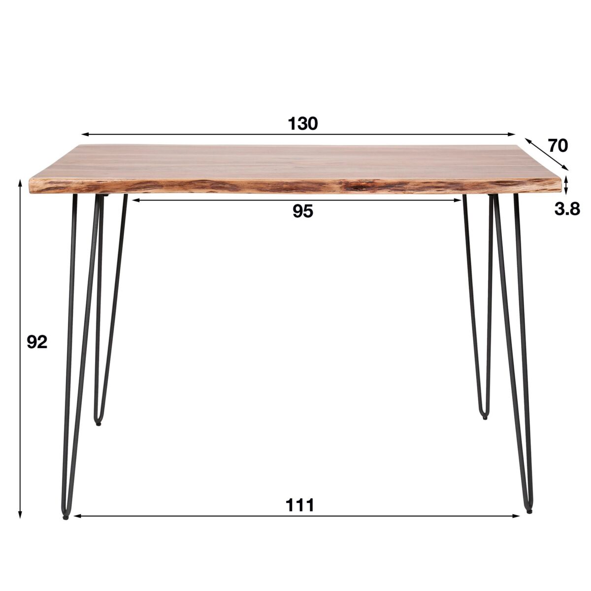 Table de bar Edge 130 / Acacia naturel massif – Image 4