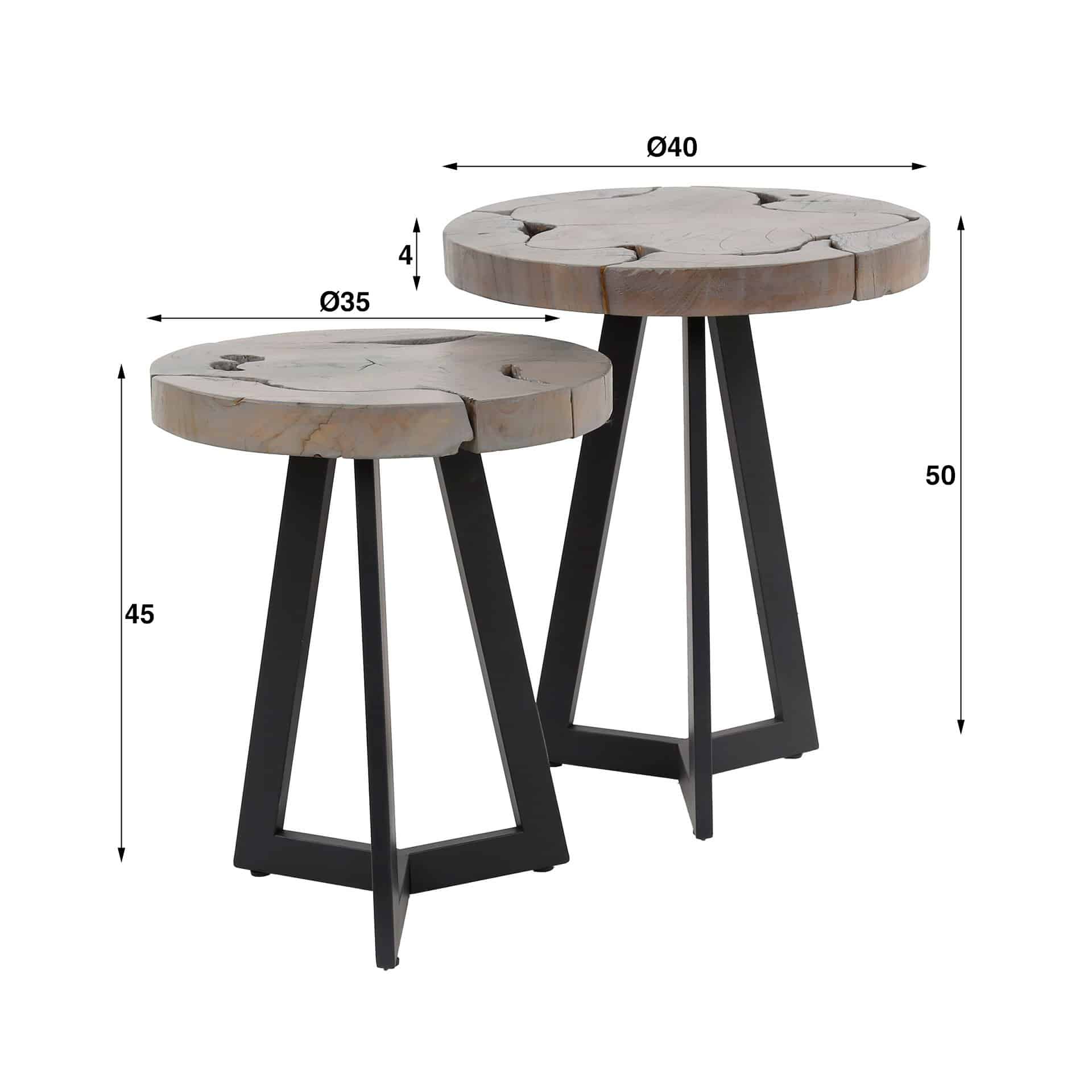 Table d'appoint set/2 grey mix / Gris – Image 4