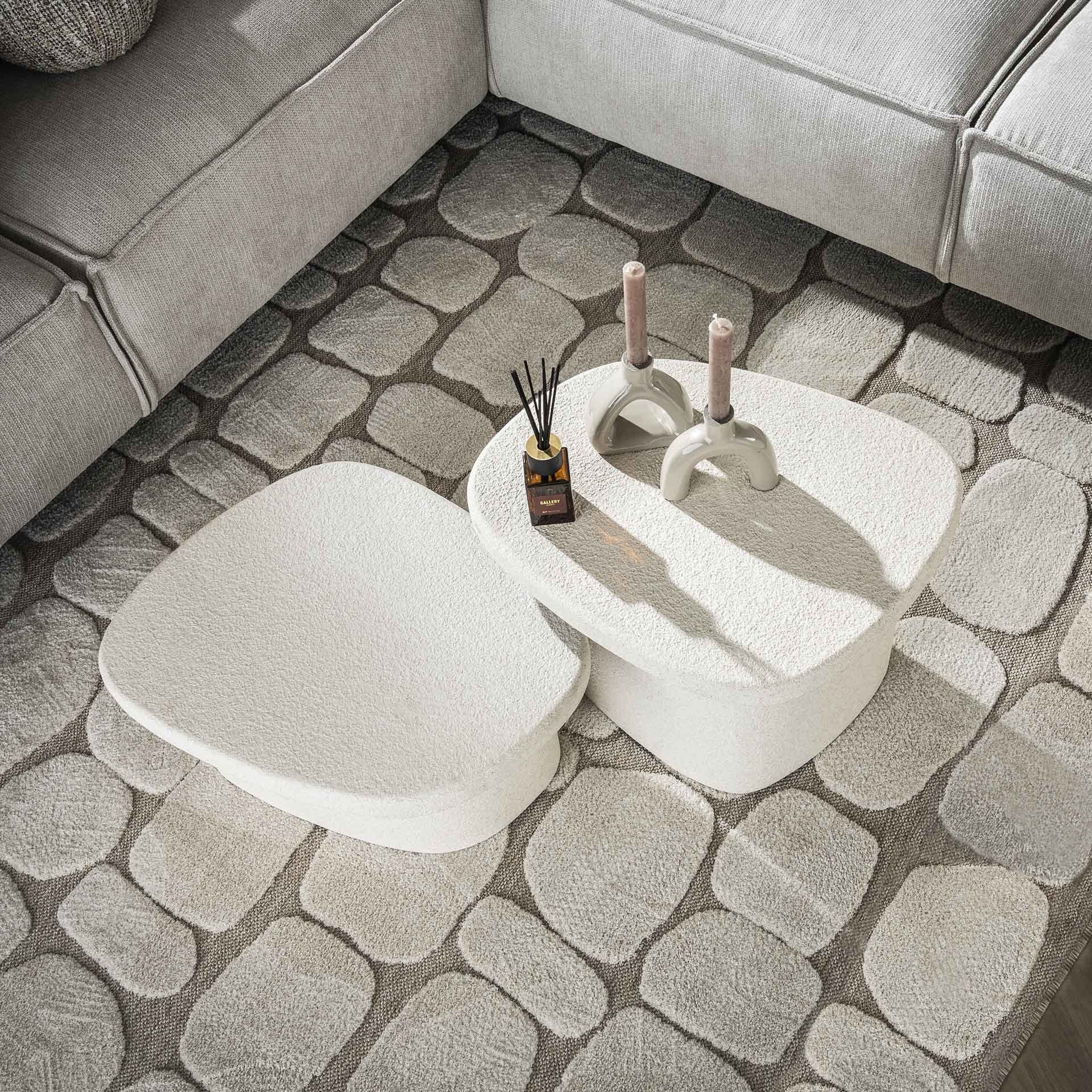 Table basse set/2 stone organic / Composite de marbre – Image 2