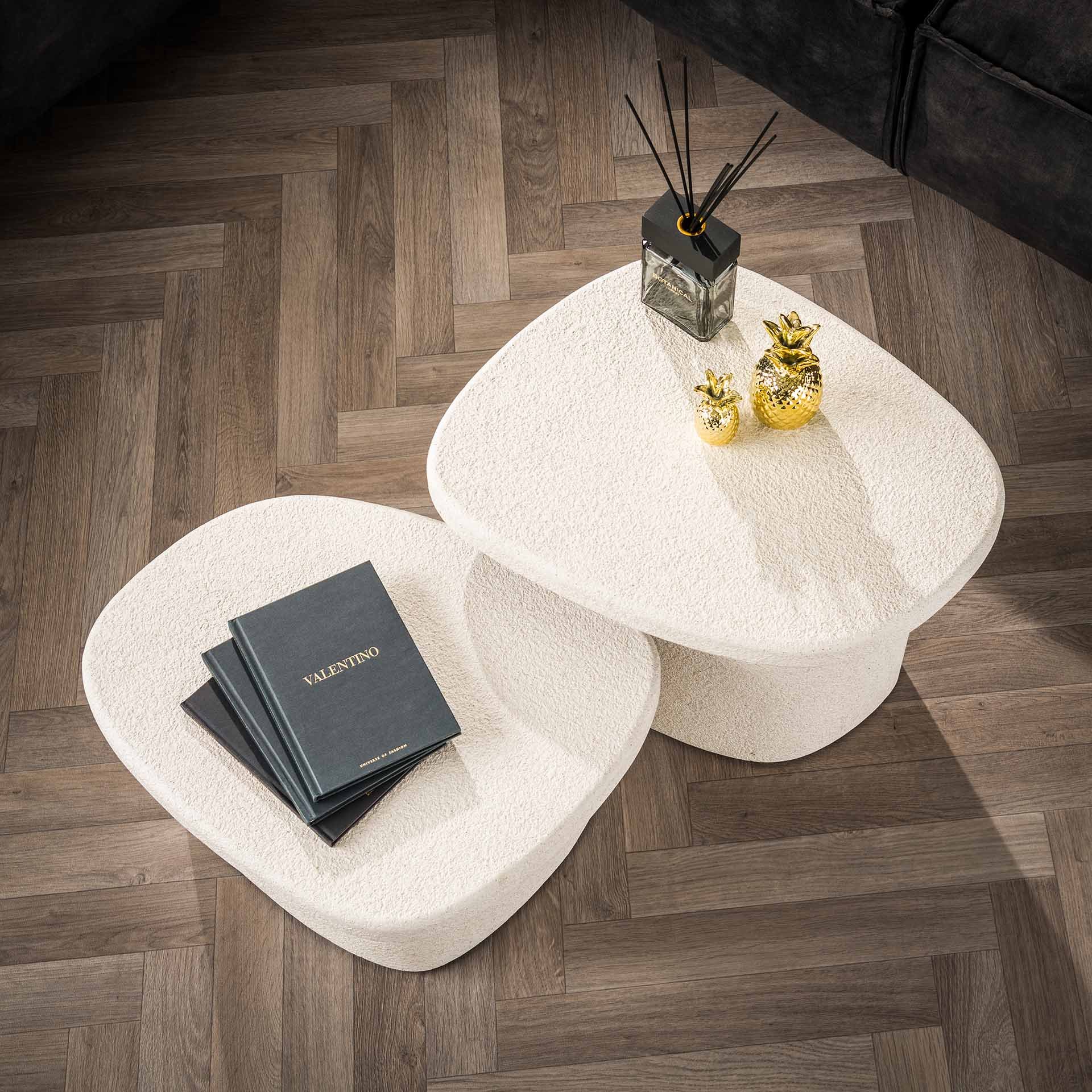 Table basse set/2 stone organic / Composite de marbre – Image 4