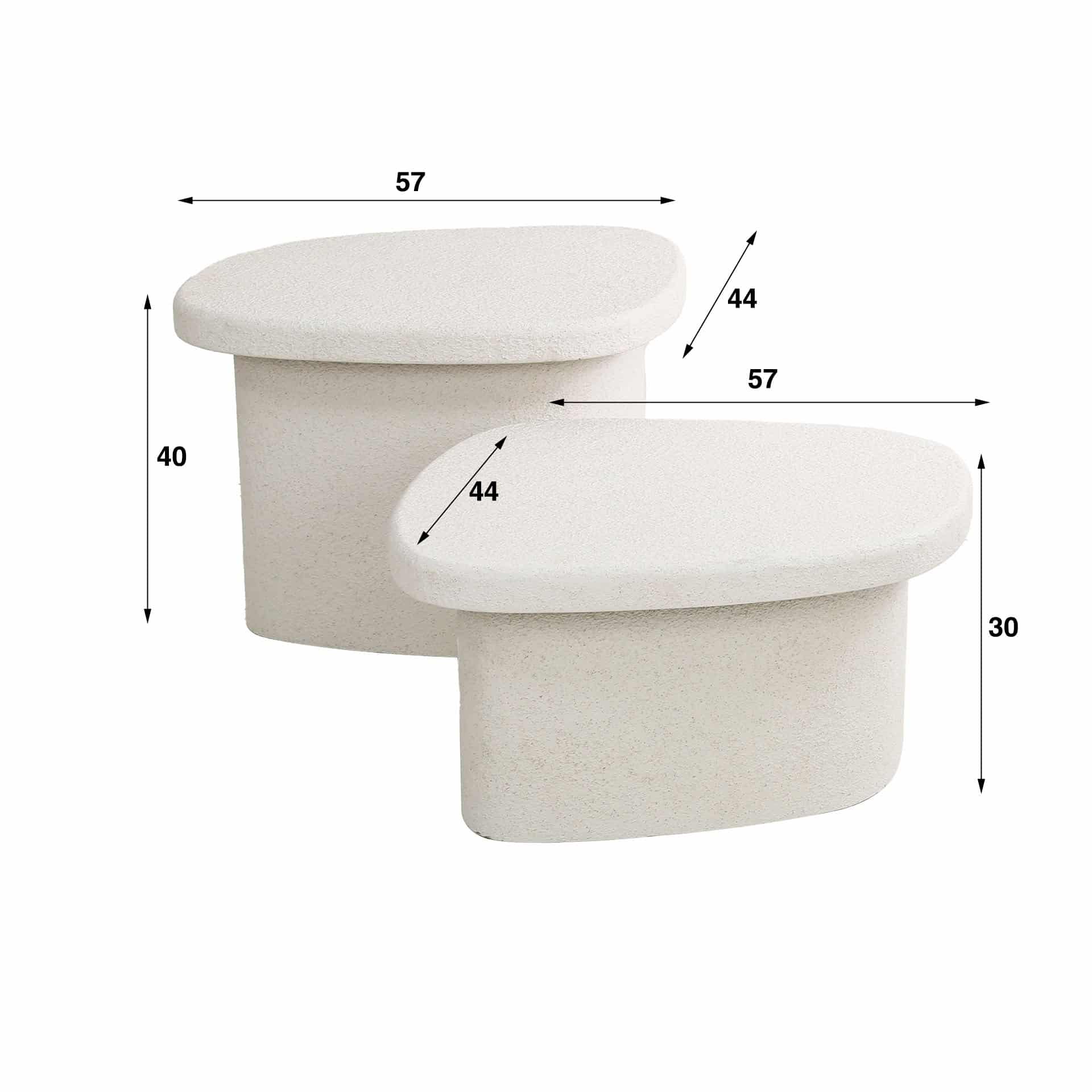 Table basse set/2 stone organic / Composite de marbre – Image 6