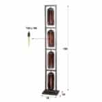 Lampadaire 4L tower smoke glas-geperforeerd staal / Arctic Noir – Image 4