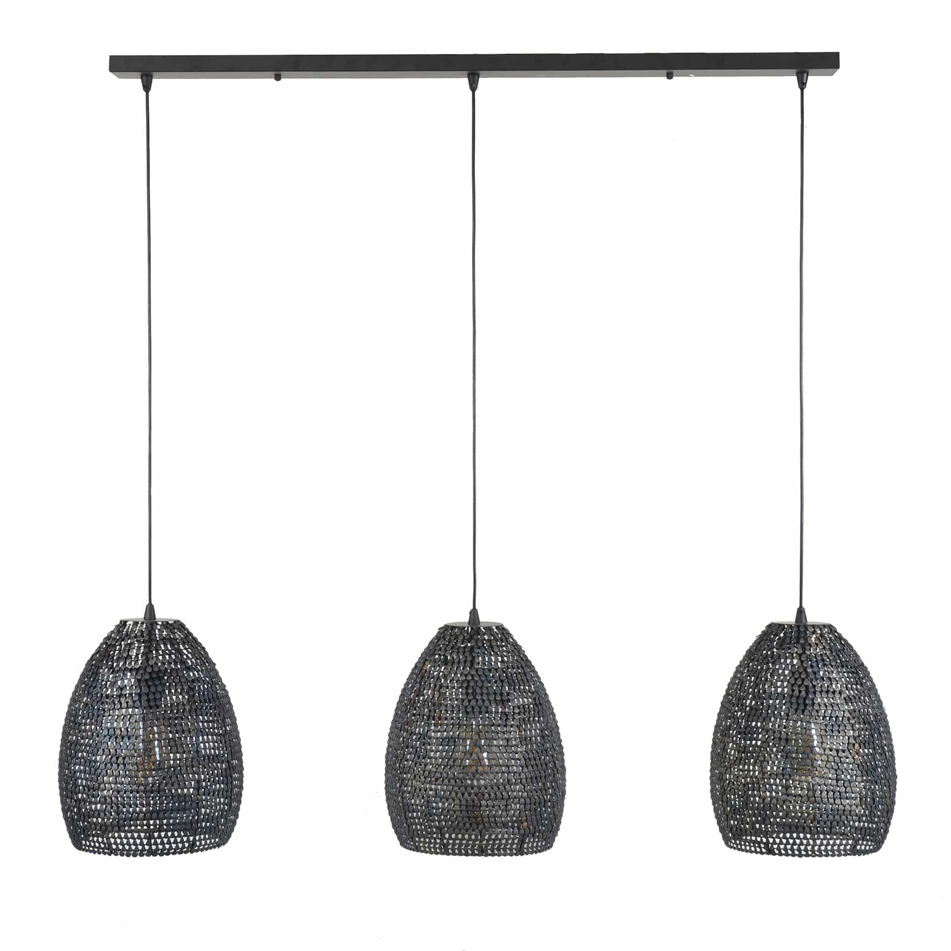 Lampe suspendue 3x Ø26 armor ovaal / Black Brun – Image 3