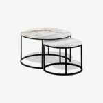 Table basse noire - White & Gold Marble