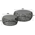 Table basse set/2 maze zandgegoten / Nickel noir – Image 4