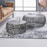 Table basse set/2 maze zandgegoten / Nickel noir – Image 3