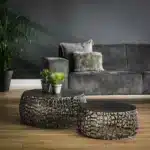 Table basse set/2 maze zandgegoten / Nickel noir – Image 2