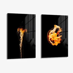 Lot: "Amber Fauna" (2x) – Verre