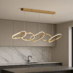 Suspension Aurora – Design 5 anneaux dorés – 120 cm – Image 5