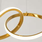 Suspension Aurora – Design 5 anneaux dorés – 120 cm – Image 4