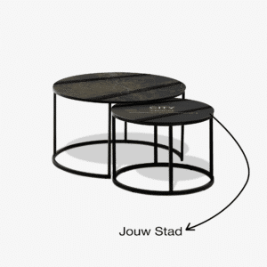 Table basse noire - Personnalisée Golden City Map