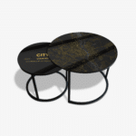 Table basse noire - Personnalisée Golden City Map – Image 2