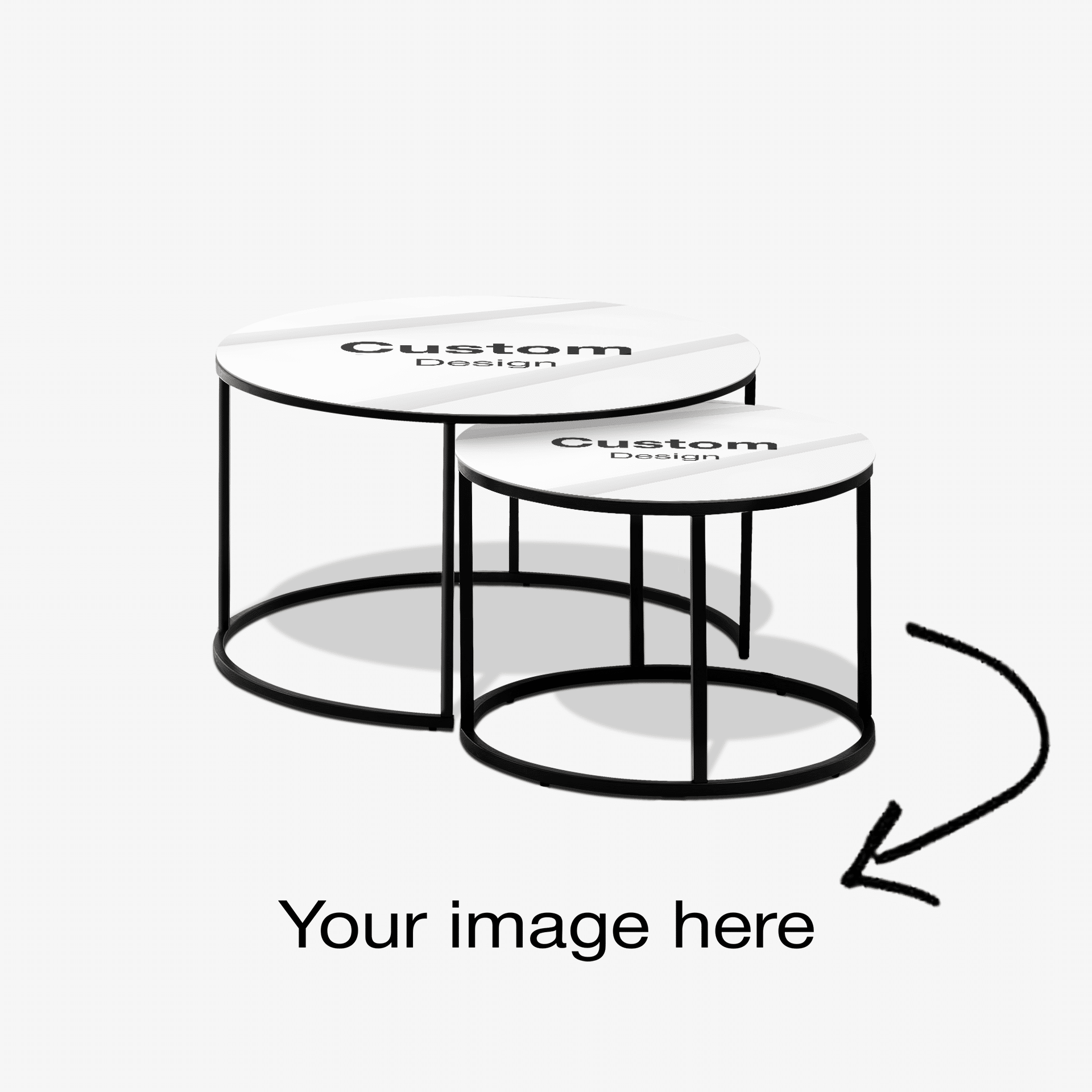 Custom Image here Table basse noire - Personnalisée – Image 1